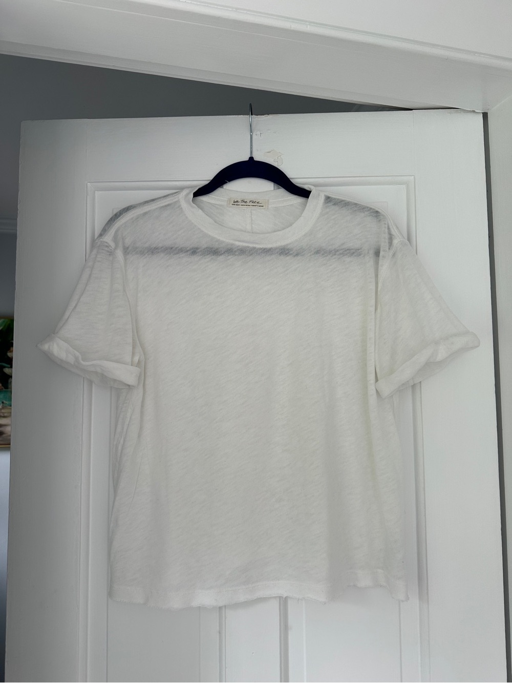 Free People We the Free White Cuffed Oversized Relaxed Fit in Size Extra Small